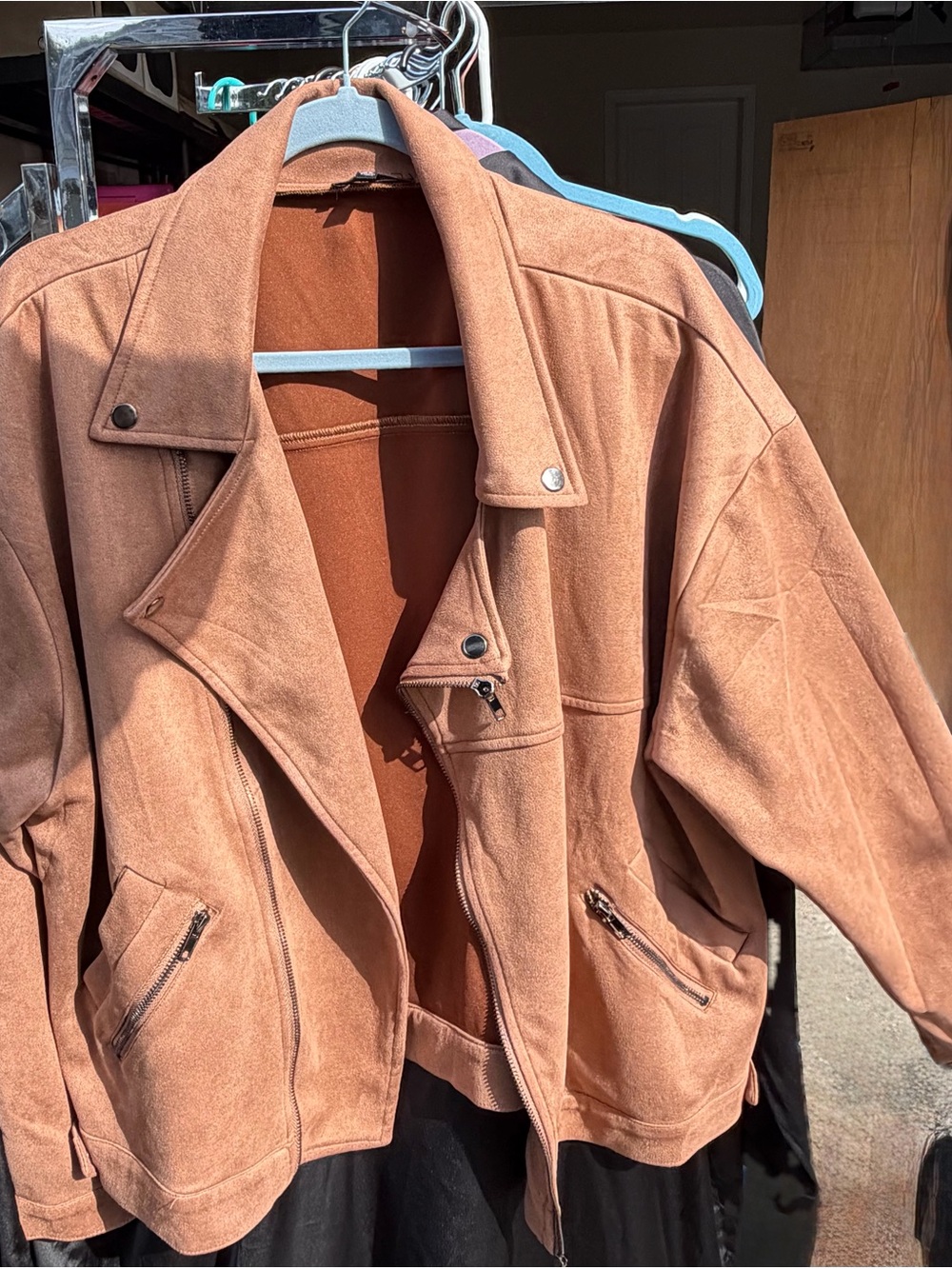Fashion Nova Tan Suede-Look Jacket